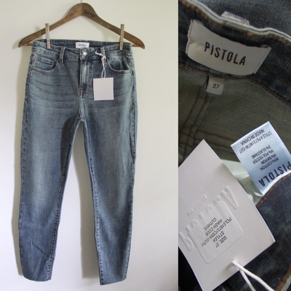 Pistola NWT Guthrie Vintage Wash Raw Hem Fringe Jeans 27/4